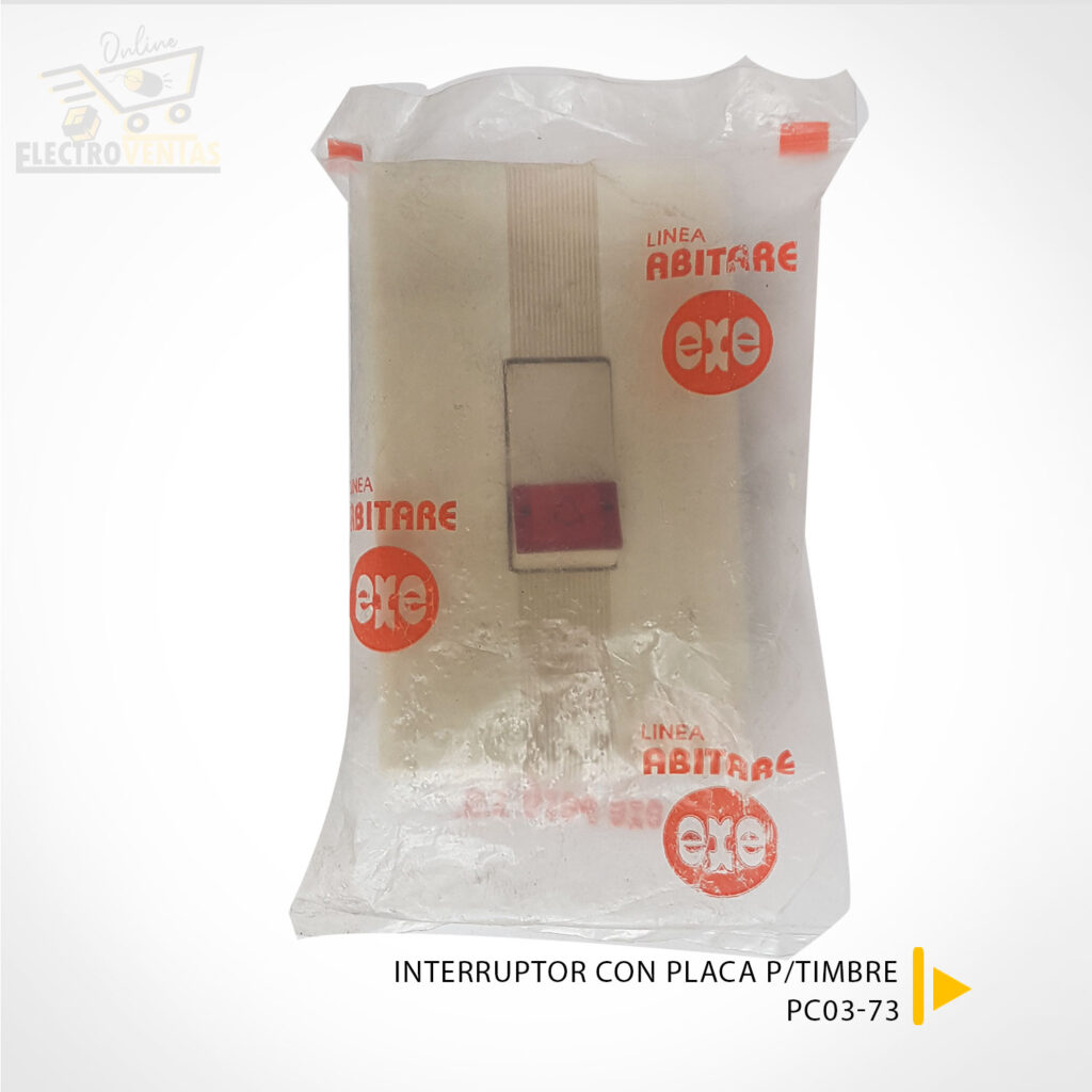 Pe Interruptor Con Placa Para Timbre Abitare