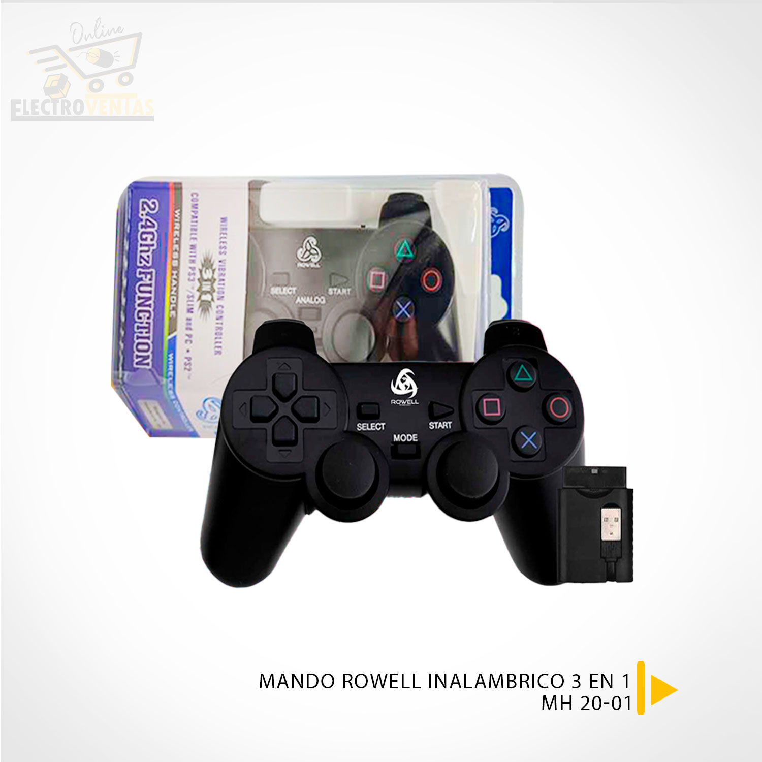 MH 20-04” MANDO ROWELL P/PLAY 2 INALÁMBRICO. – VENTAS POR MAYOR BOLIVIA