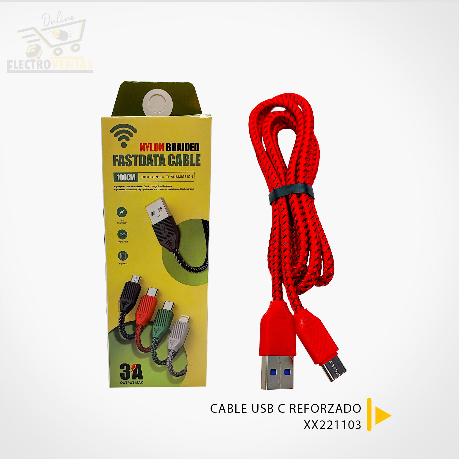 CABLE USB TIPO C CARGA RAPIDA — Electrocentro Rivera